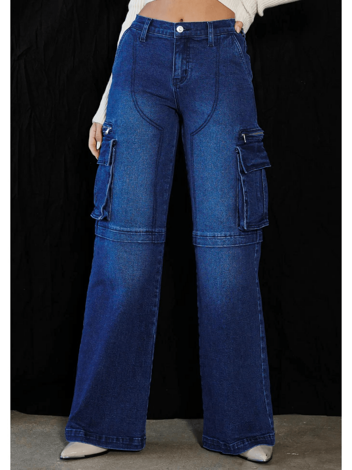 "Foxy Mama" Cargo Wide Jeans - FIZ&MINGL Boutique