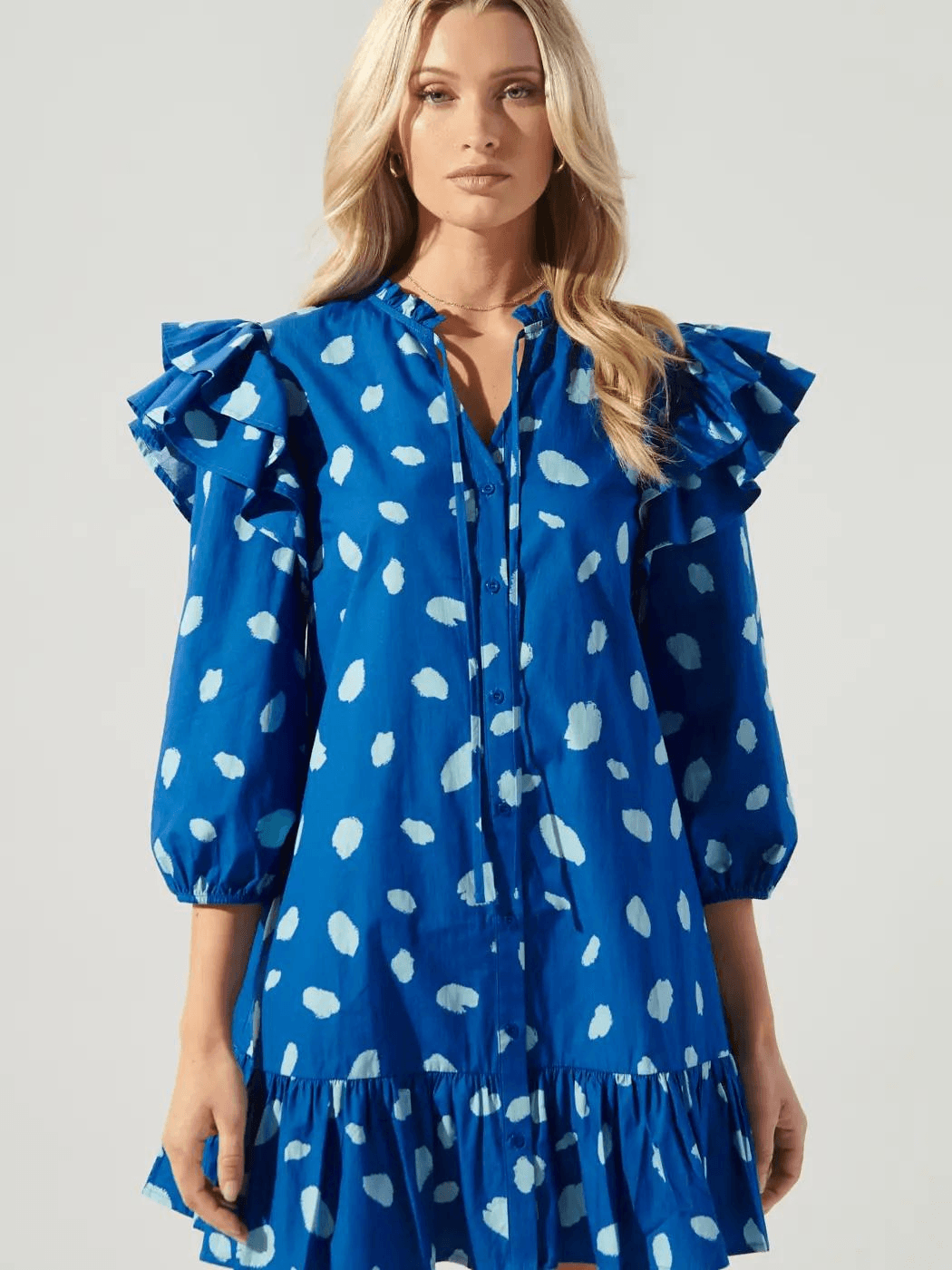 "Carrie" Dots & Ruffle Drop Waist Dress - FIZ&MINGL Boutique