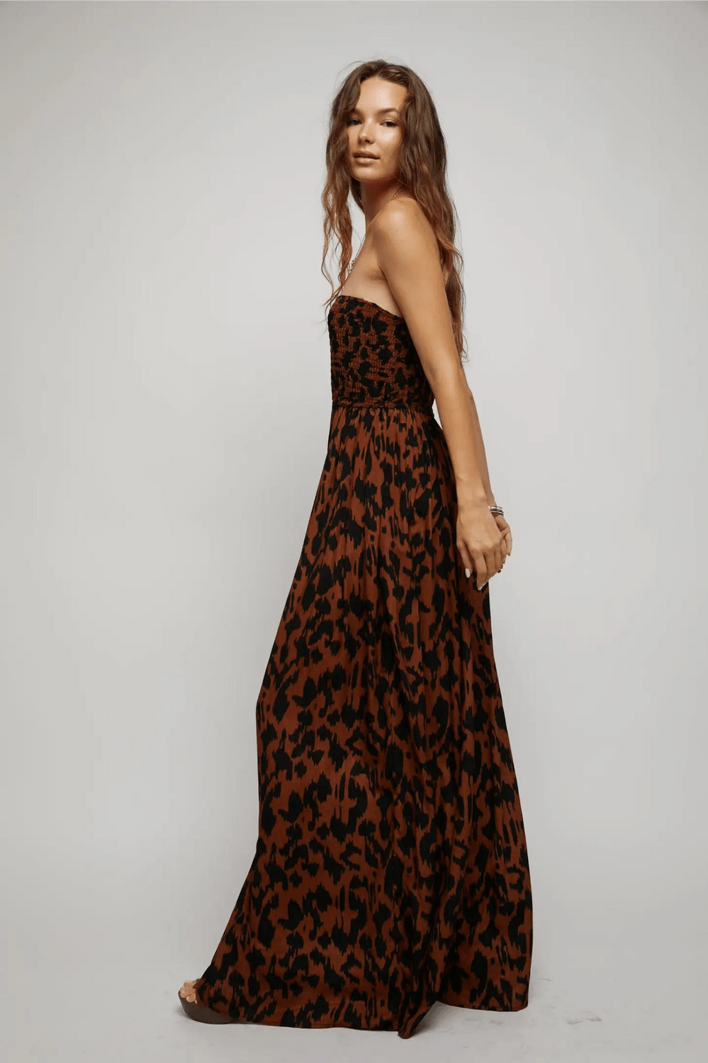 "Sasha" Animal Print Tube Wide Leg Jumpsuit - FIZ&MINGL Boutique
