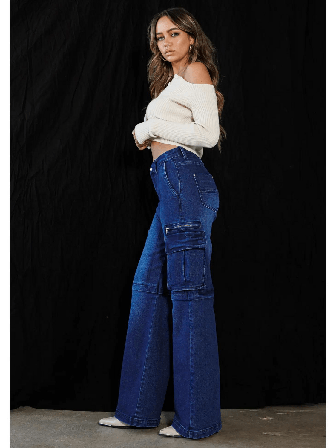 "Foxy Mama" Cargo Wide Jeans - FIZ&MINGL Boutique