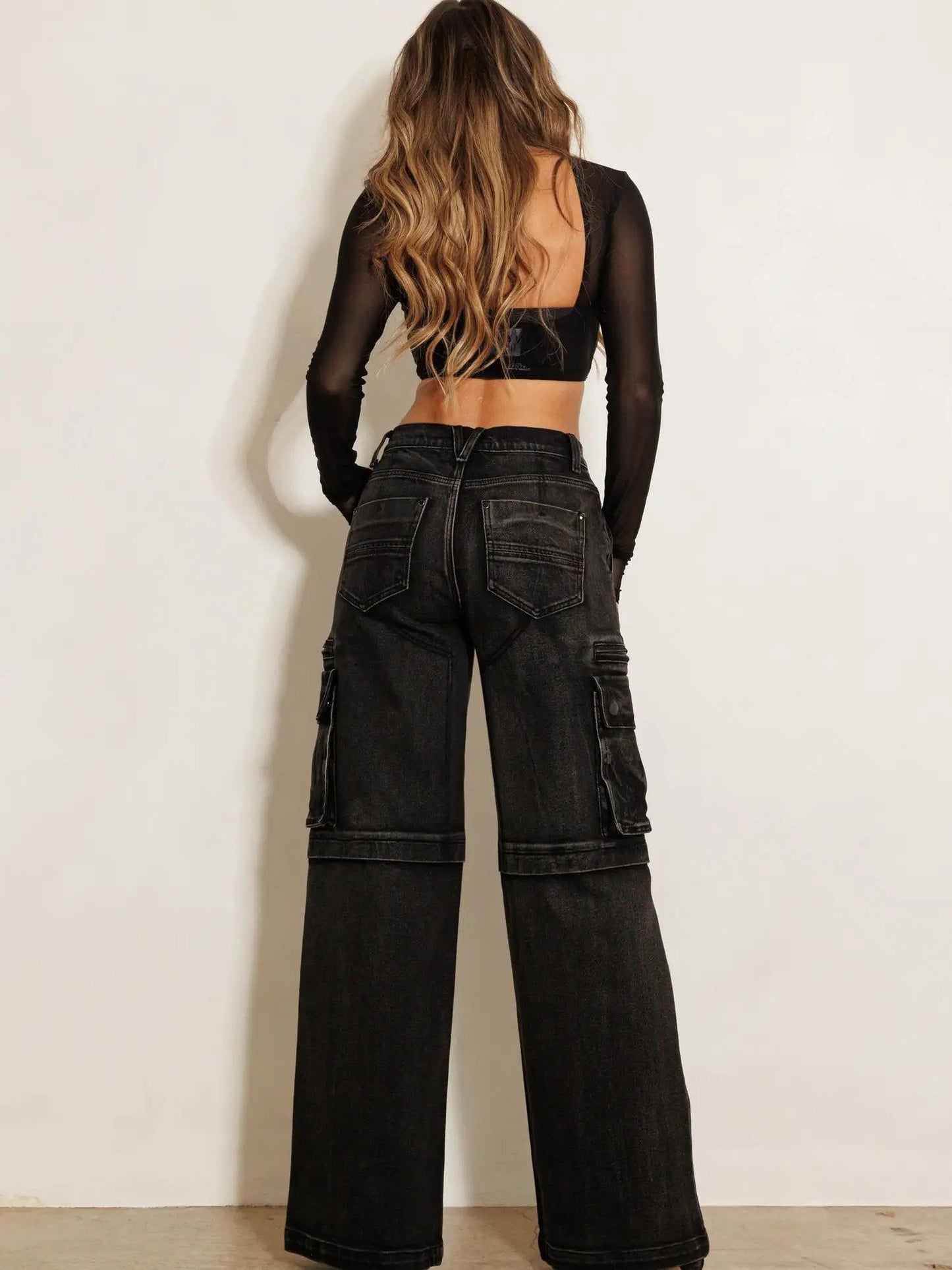 "Diva" Cargo Wide Leg Jeans - FIZ&MINGL Boutique