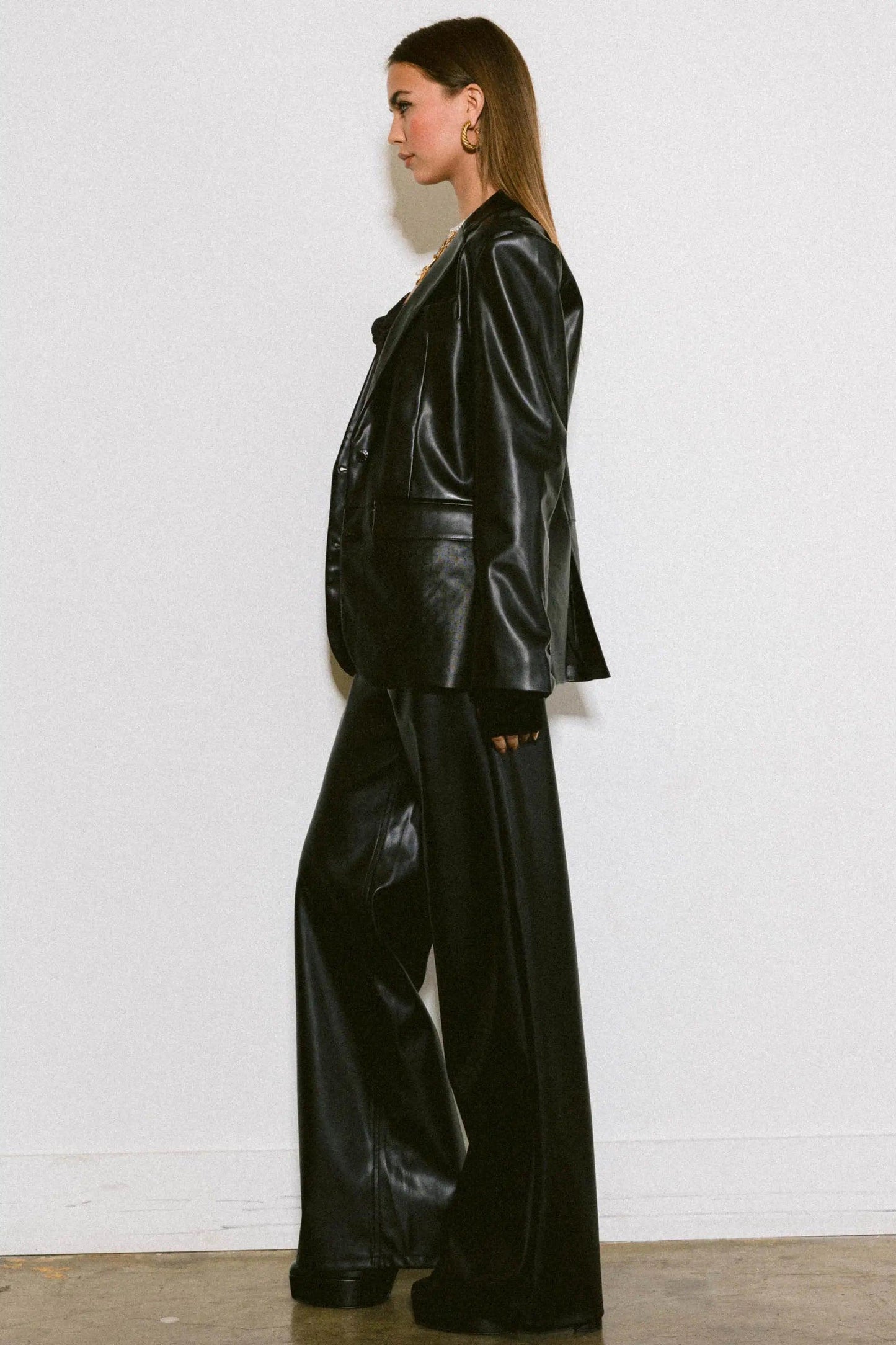 VB Vegan Leather Blazer Jacket - FIZ&MINGL Boutique