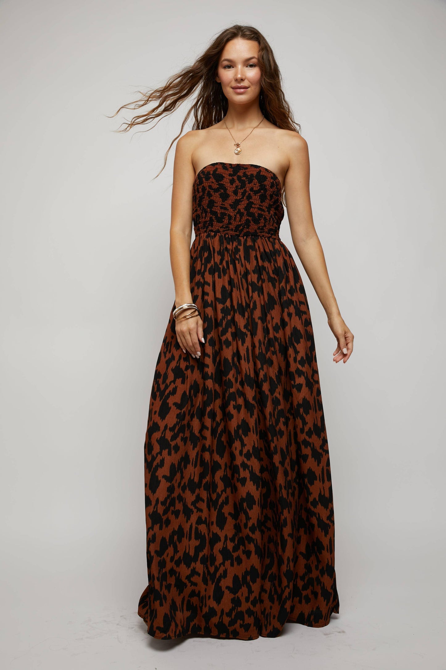 "Sasha" Animal Print Tube Wide Leg Jumpsuit - FIZ&MINGL Boutique